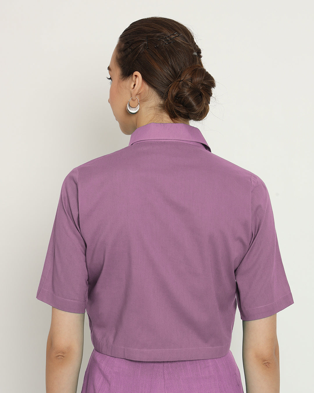 Iris Pink Cropped Shirt Blouse