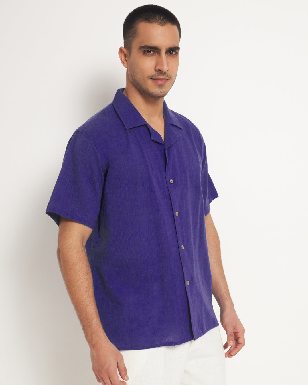 Classic Aurora Purple Men's Half Sleeves Shirt