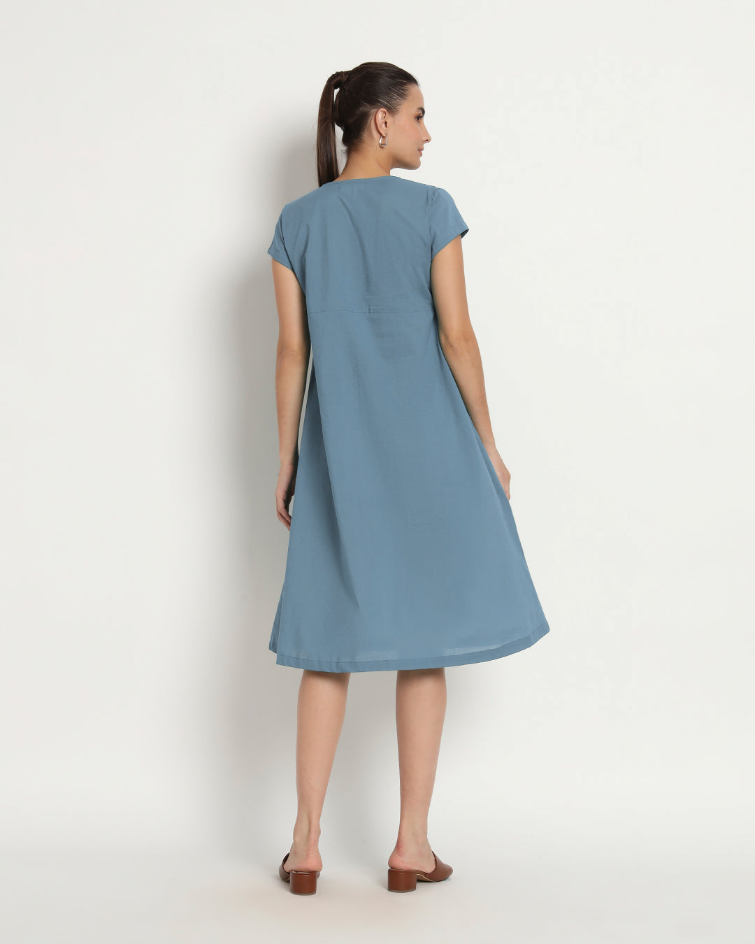Blue Dawn Voguish Verve V Neck Dress