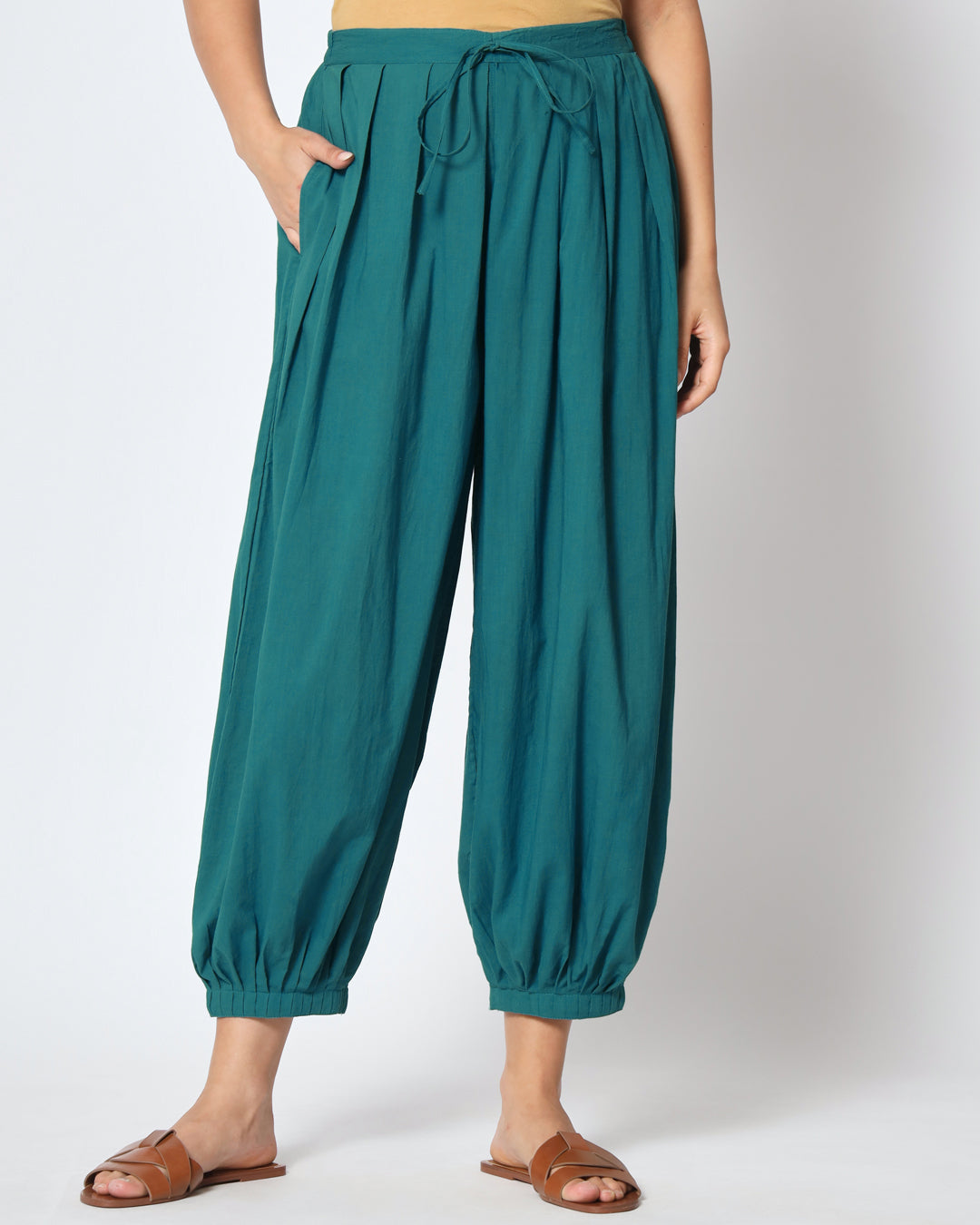 Combo: Zinnia Pink & Deep Teal Pleated Salwar- Set of 2