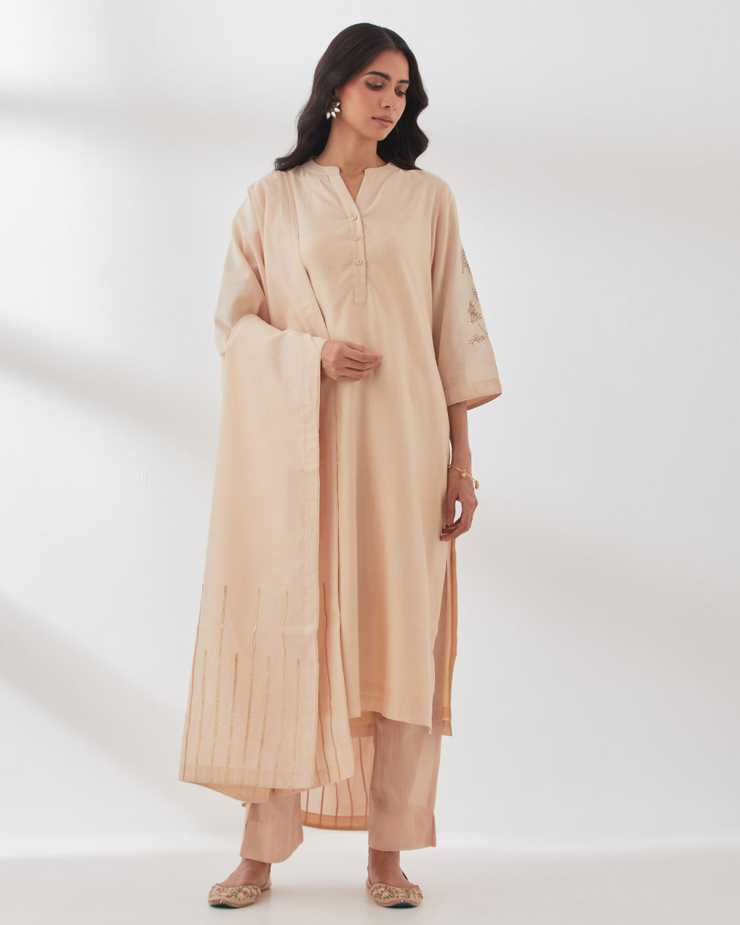 Set of 3- Blush Pink Festive Radiance Chanderi Set