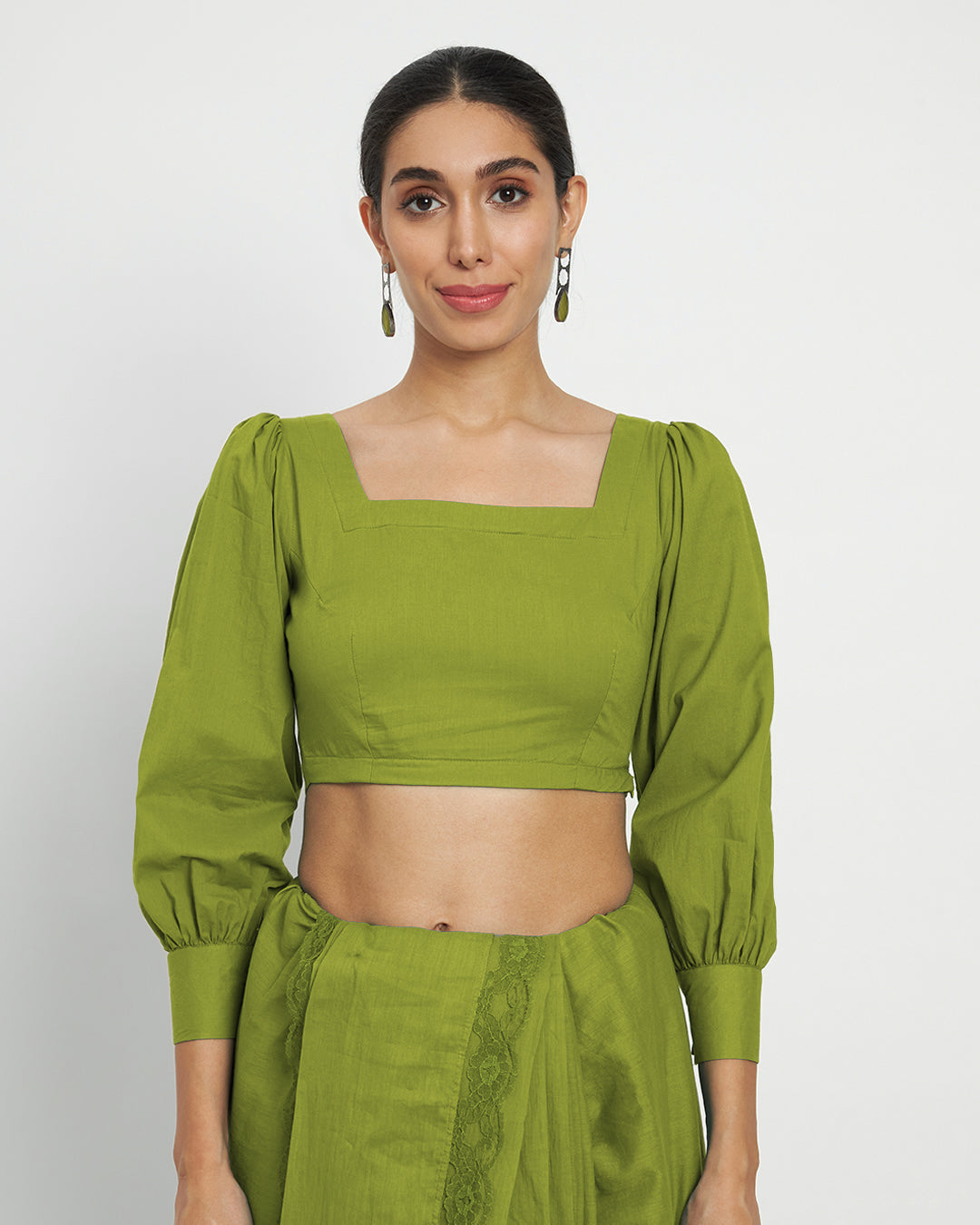 Sage Green Squared Sleekness Blouse