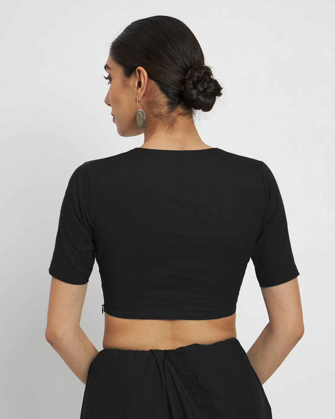 Classic Black Allure Deep V Blouse