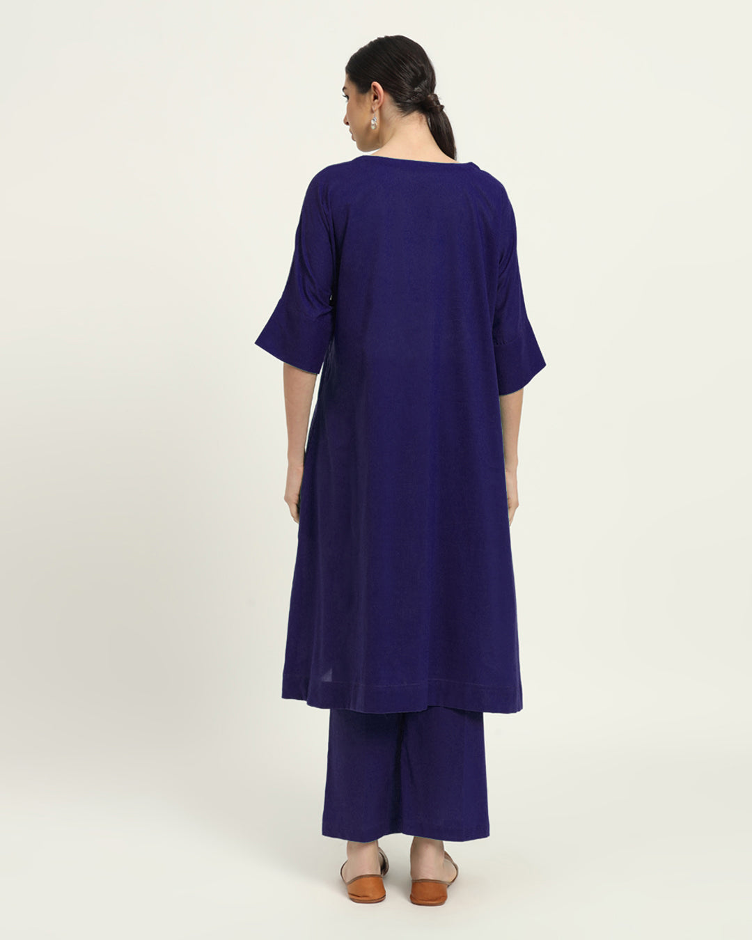 Combo: Queens Gulabi & Aurora Purple Flare & Flow Boat Neck Solid Kurta