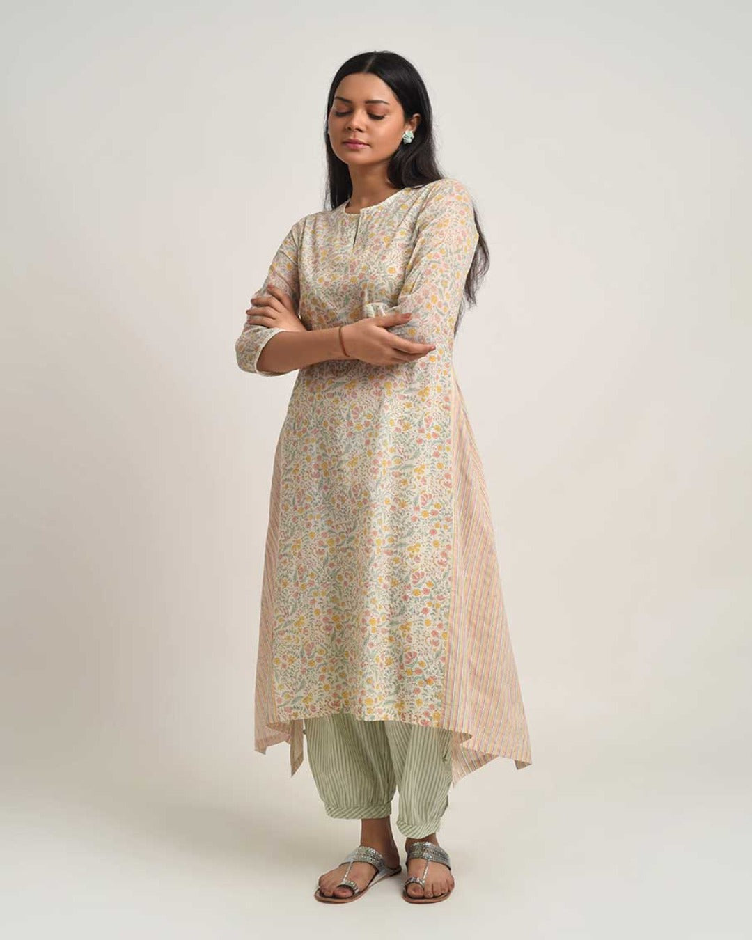 Printed Ivory Symphony A-line Co-ord Set
