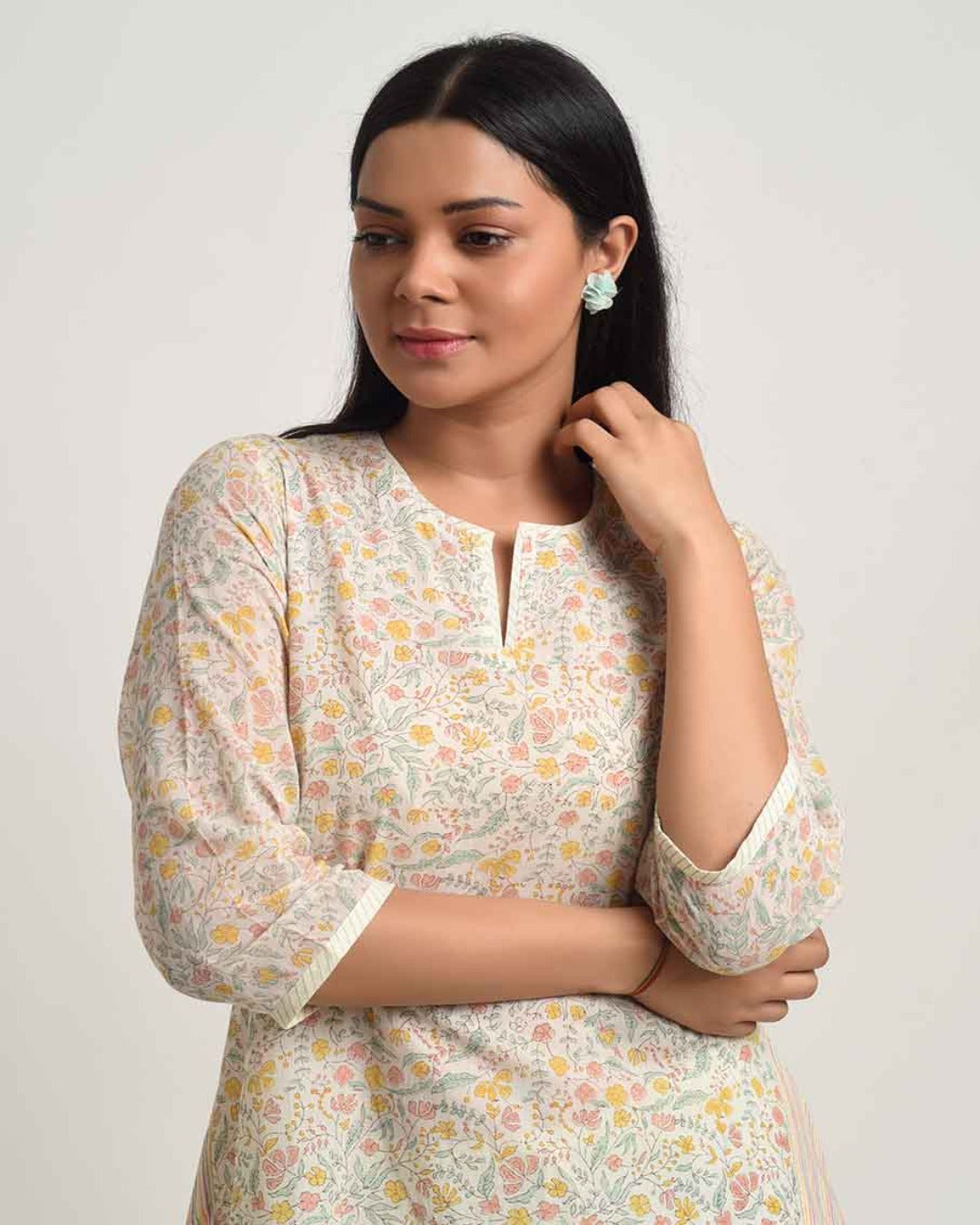 Printed Ivory Symphony A-line Co-ord Set