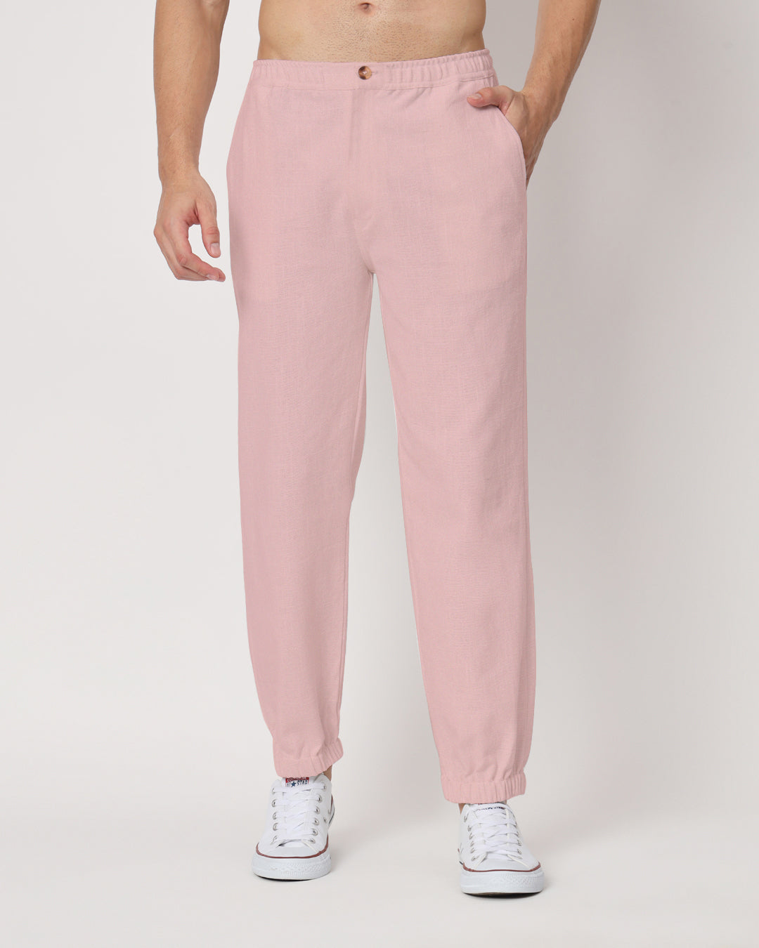 Combo: Spring Green & Fondant Pink Jog Men's Pants - Set of 2