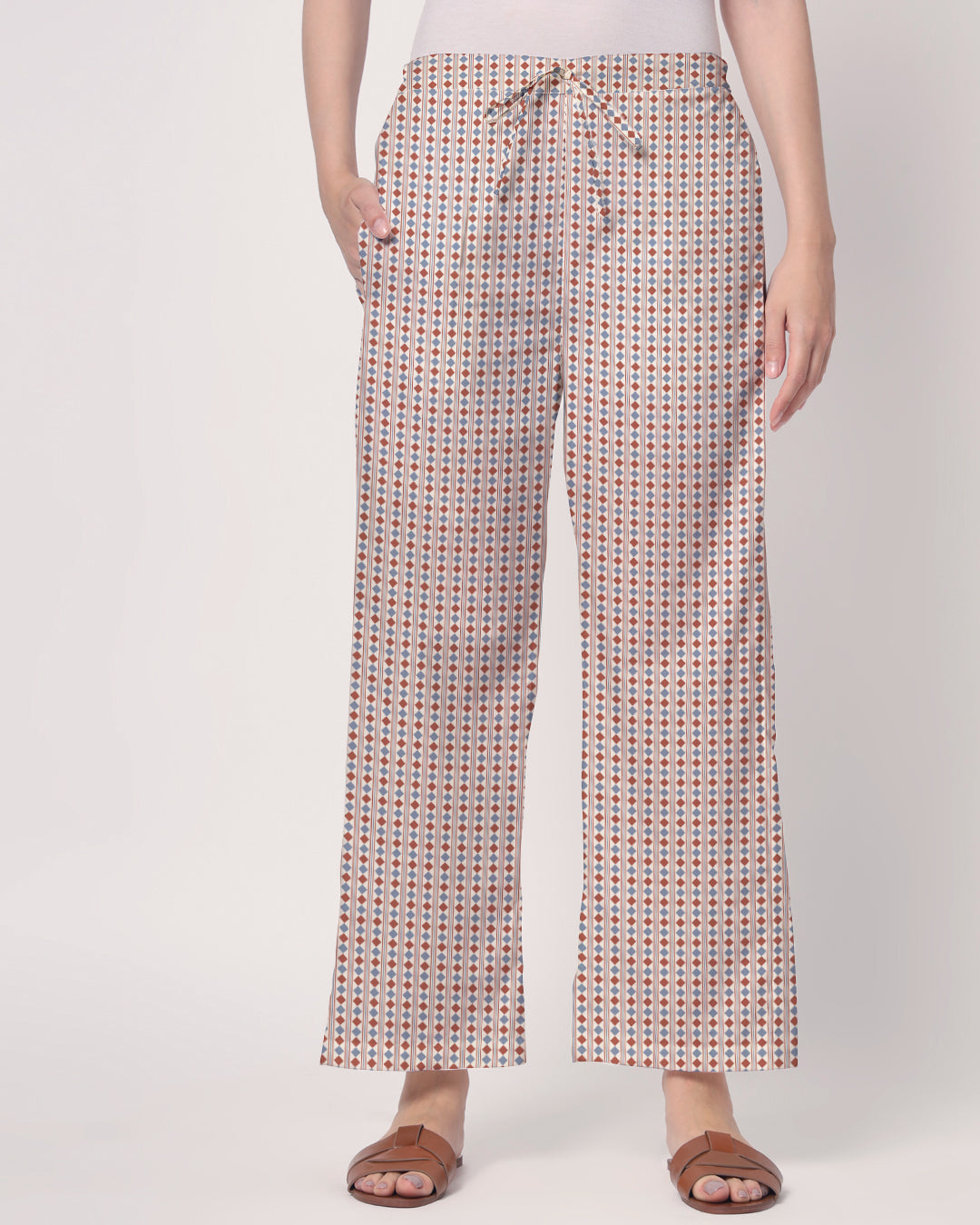 Printed Ivory Quadrangle Sleeveless Co-ord Set