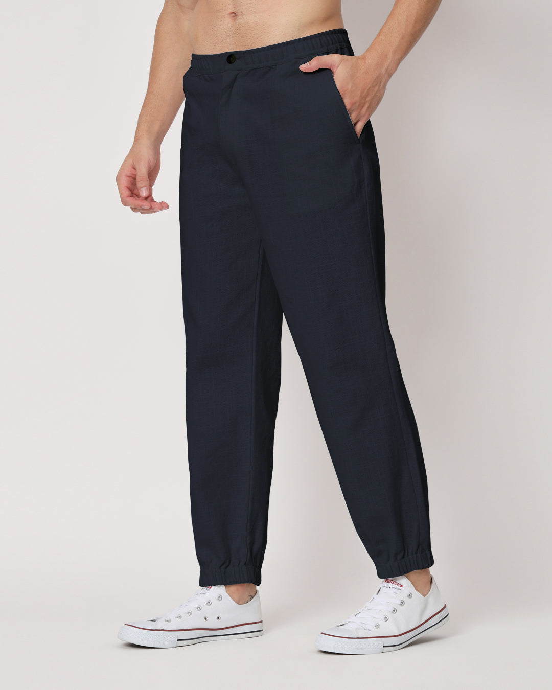 Combo: Spring Green & Midnight Blue Jog Men's Pants - Set of 2