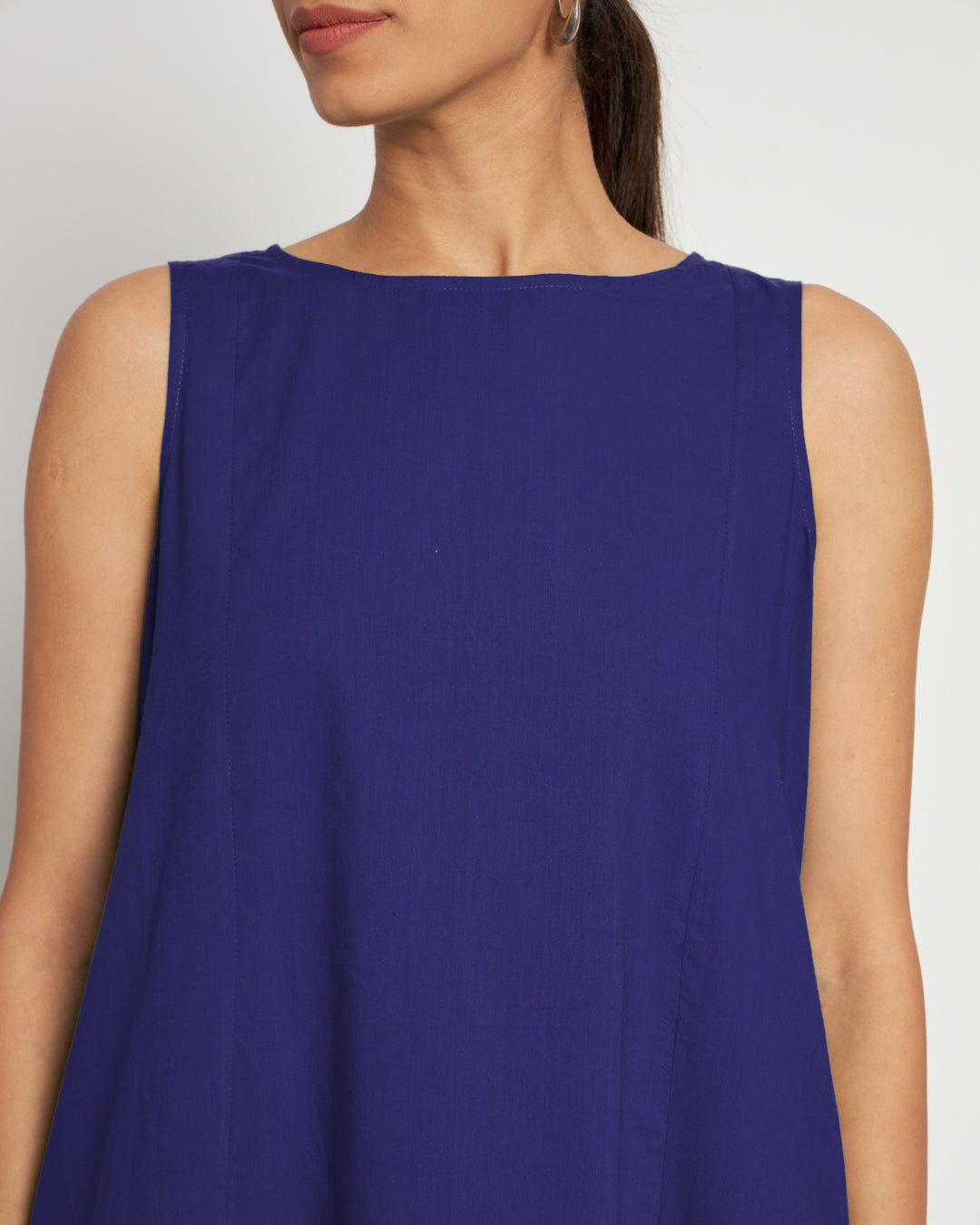 Aurora Purple Sleeveless A-Line Solid Co-ord Set