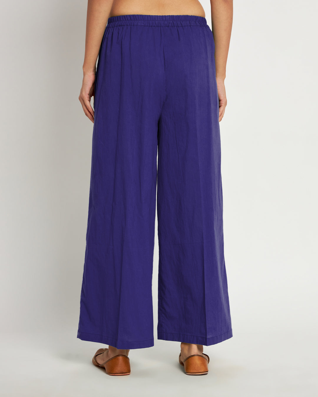 Combo: Black & Aurora Purple Wide Pants- Set Of 2