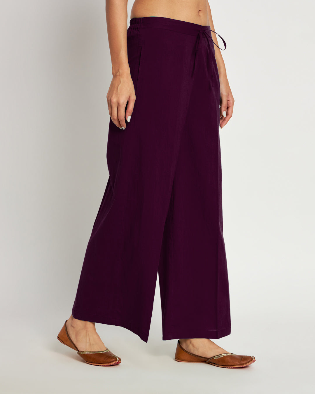 Combo: Valley Vista & Plum Passion Wide Pants- Set Of 2