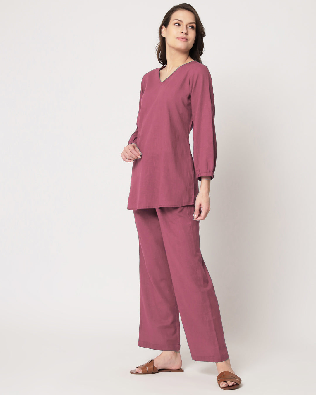 Wings Of Rose Bishop Sleeves Solid Top (Without Bottoms)