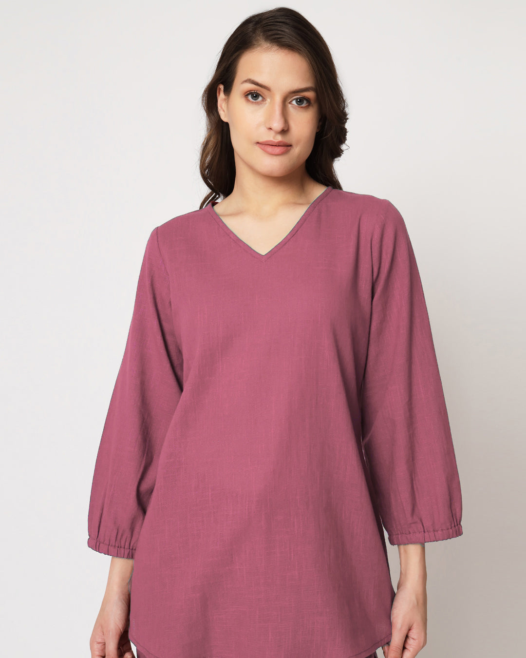 Wings Of Rose Bishop Sleeves Solid Top (Without Bottoms)