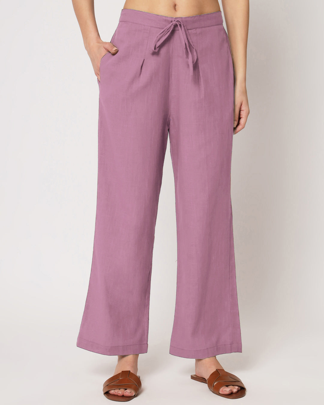 Iris Pink Bishop Sleeves Solid Co-ord Set