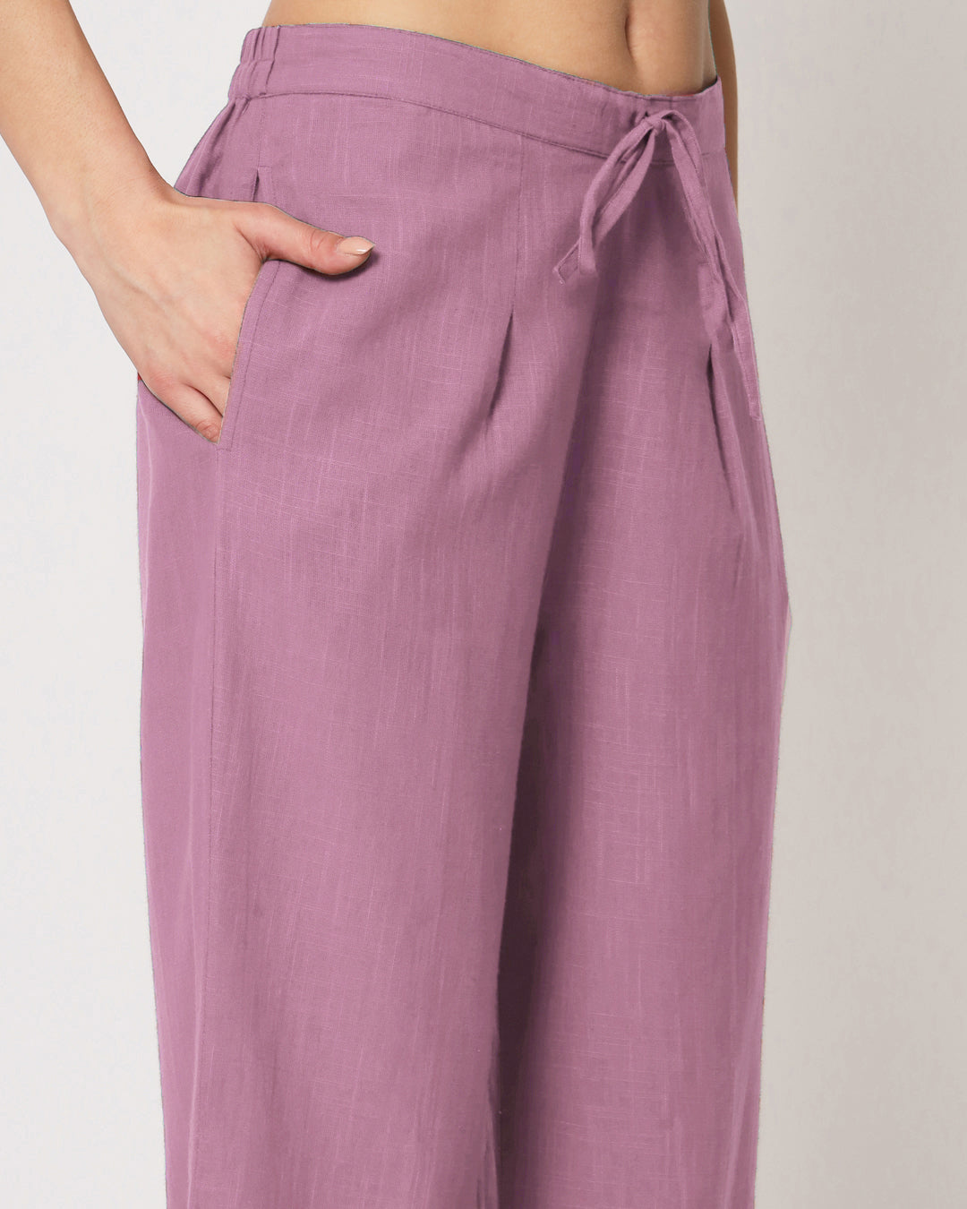 Iris Pink Bishop Sleeves Solid Co-ord Set
