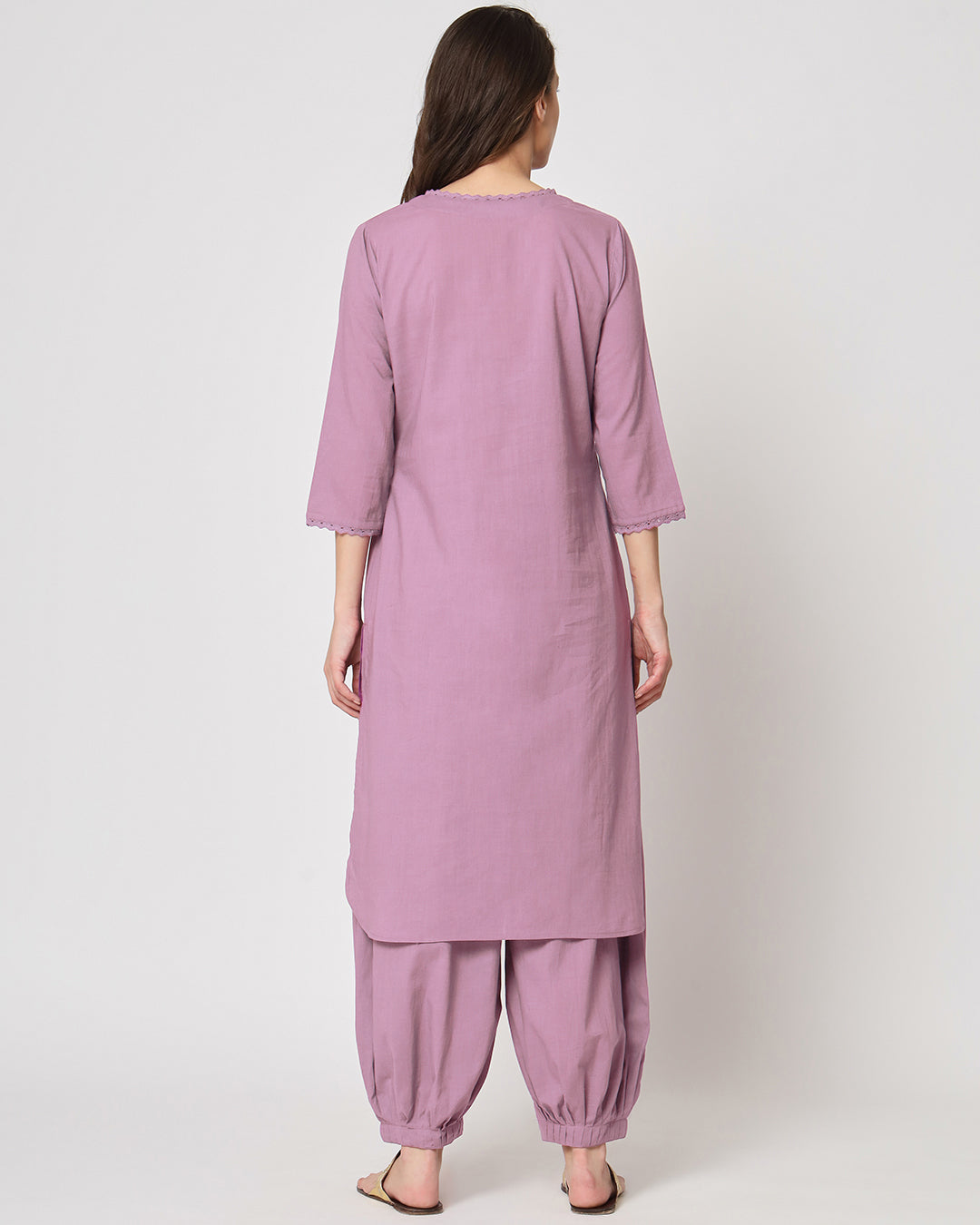 Iris Pink Lace Affair Solid Co-ord Set