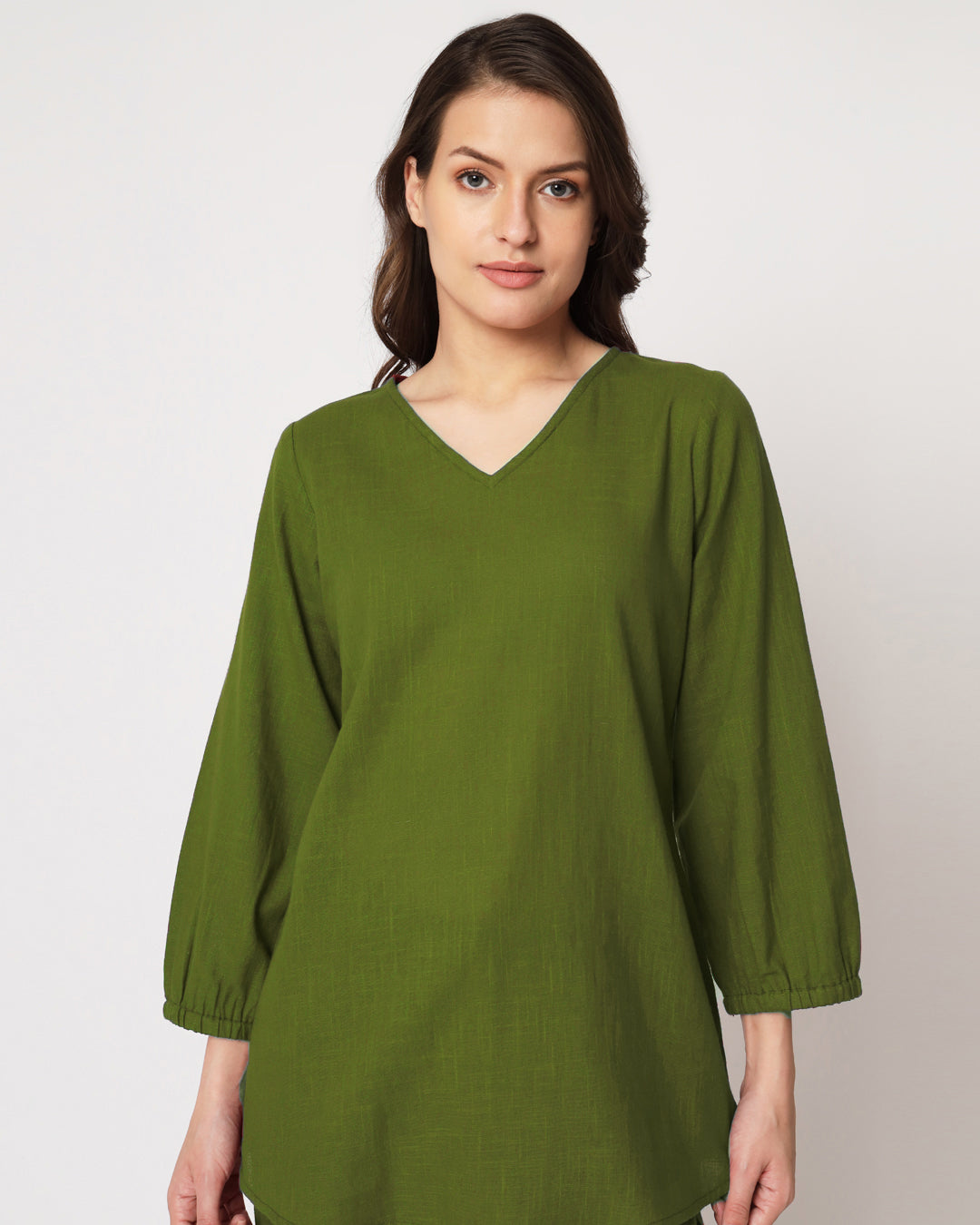 Greening Spring Bishop Sleeves Solid Top (Without bottoms)