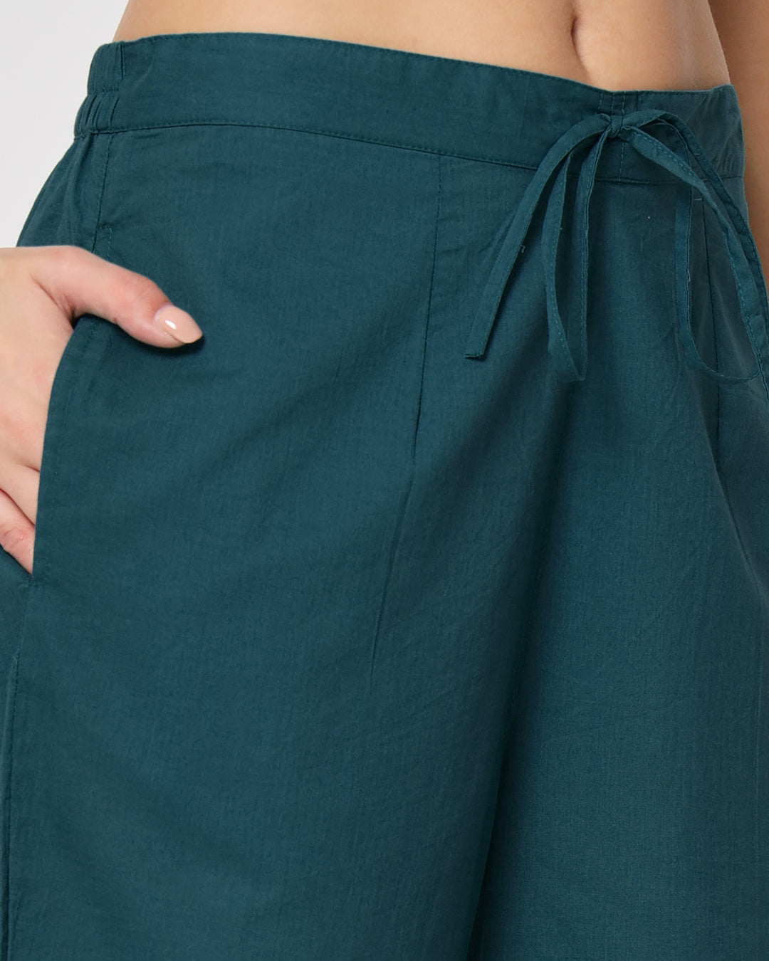 Deep Teal Straight Pants