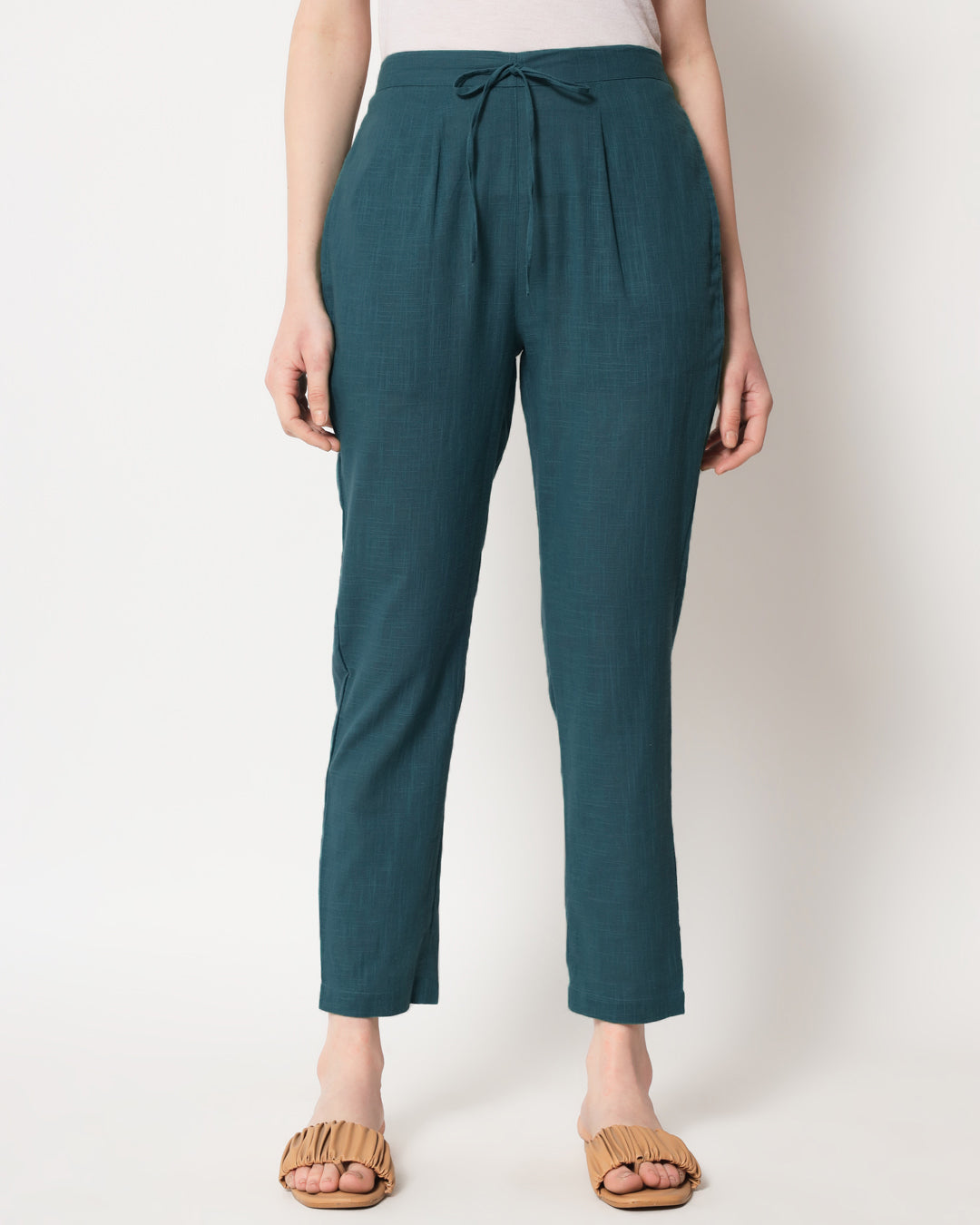 Deep Teal Cigarette Pants