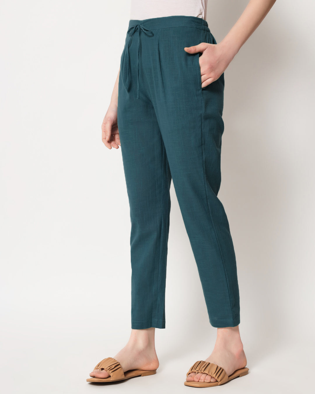 Deep Teal Cigarette Pants