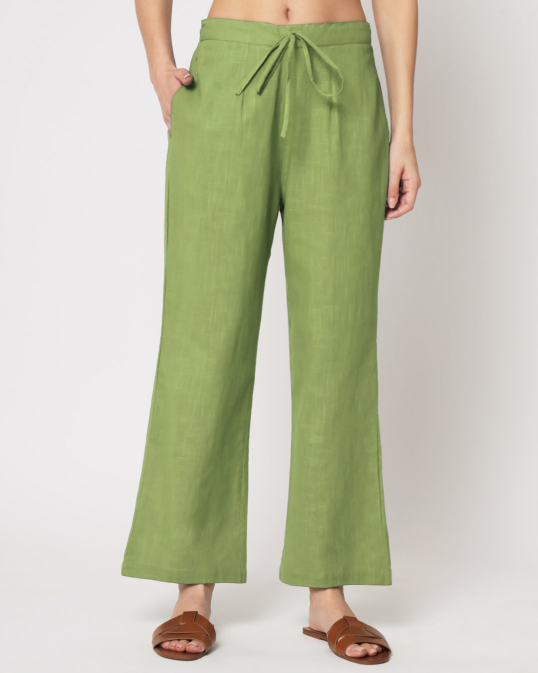 Sage Green Collar Neck Mid Length Solid Co-ord Set