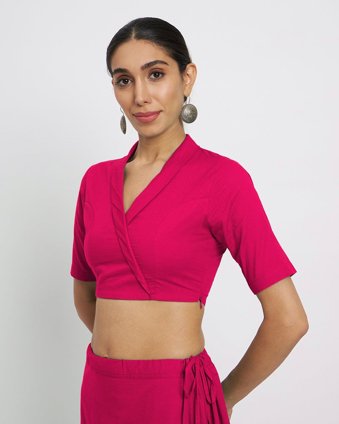 Queen's Gulabi Wrap Fusion Blouse