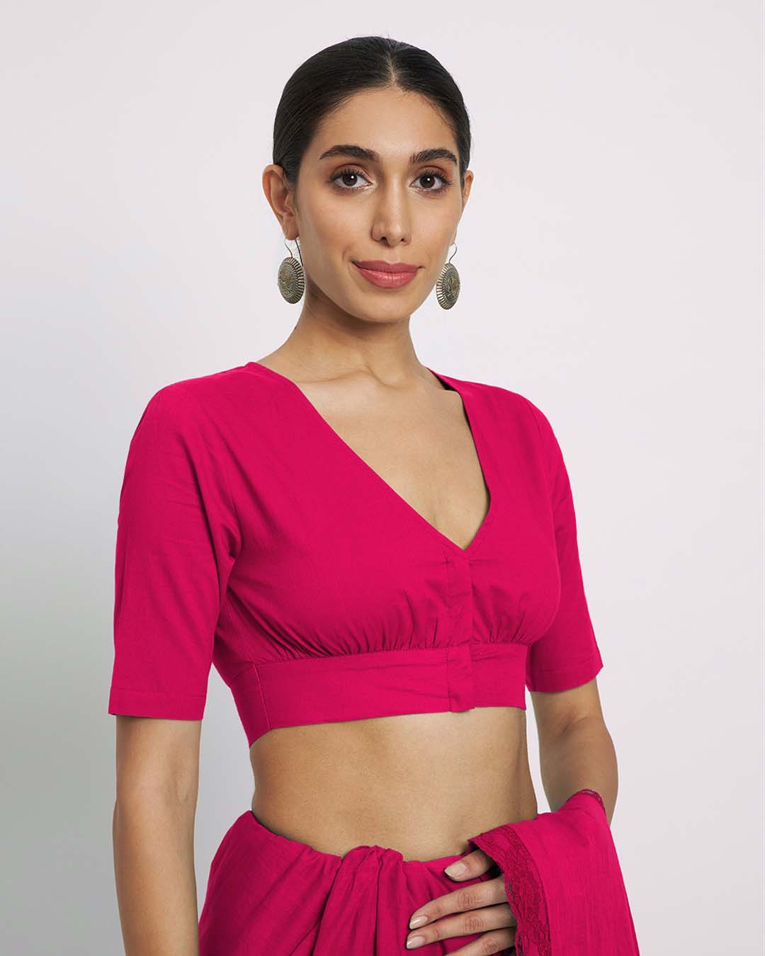 Pink Rayon Graceful Pleat Blouse
