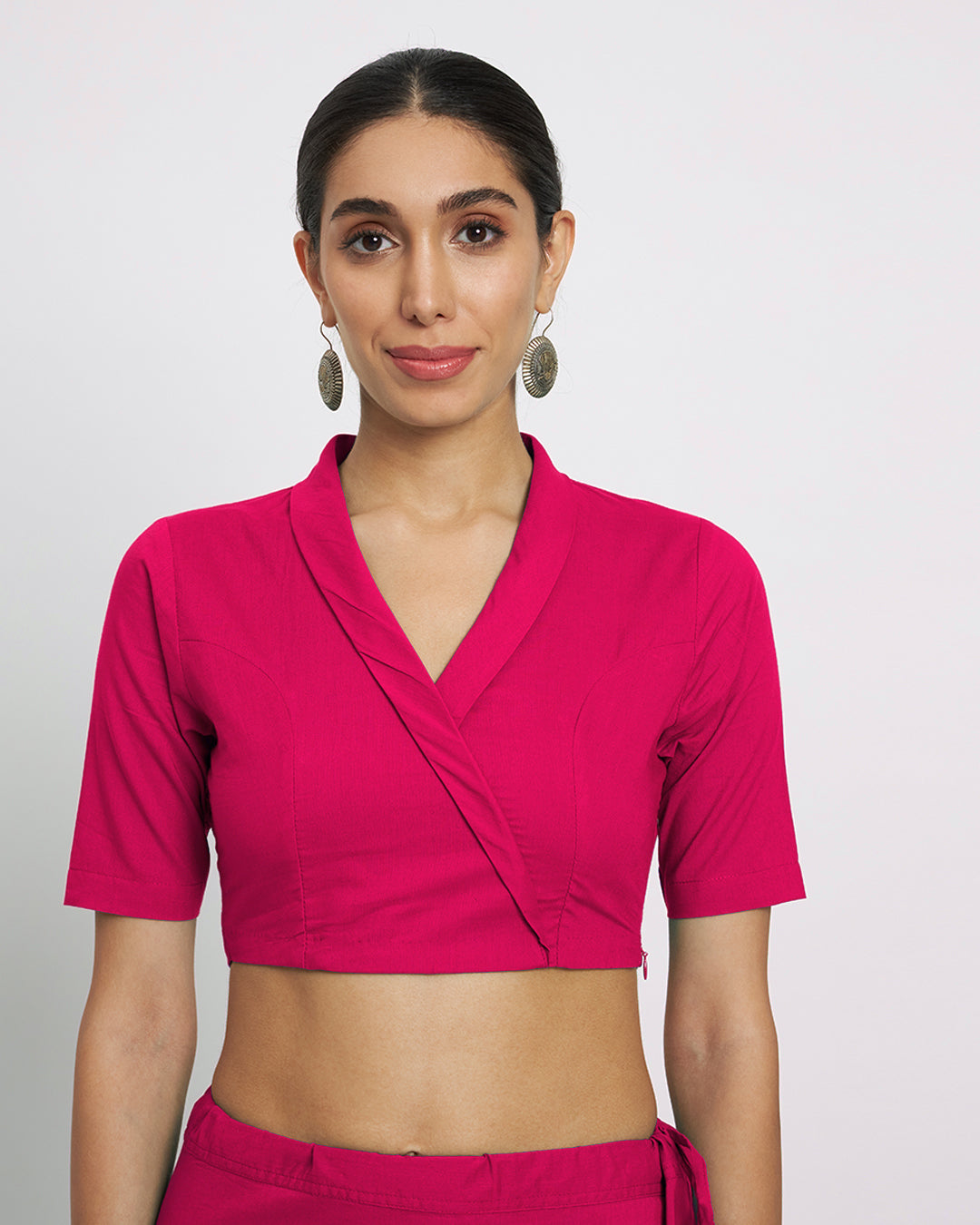 Queen's Gulabi Wrap Fusion Blouse
