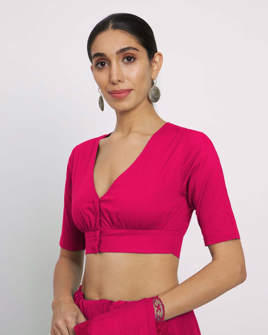 Pink Rayon Graceful Pleat Blouse