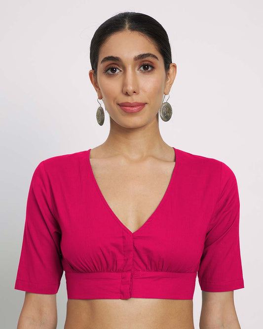 Pink Rayon Graceful Pleat Blouse