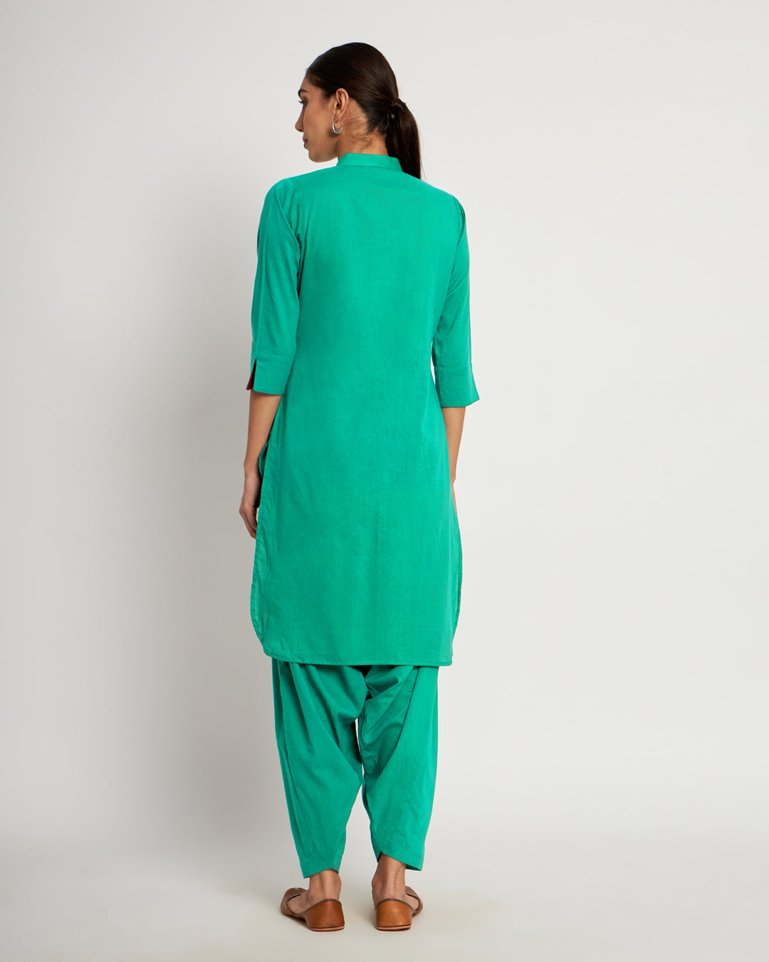 Valley Vista Band Collar Neck Solid Kurta (Without Bottoms)