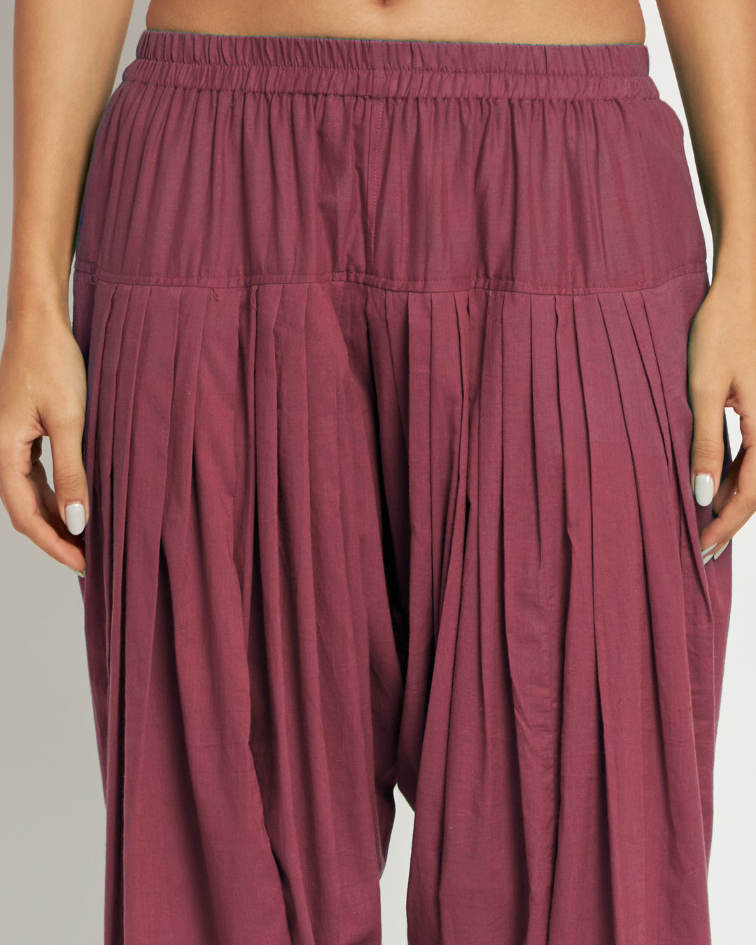 Wings of Rose Band Collar Neck Solid Co-ord Set