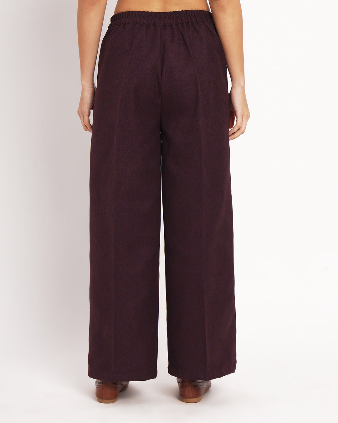 Plum Passion Woolen Wide Pants