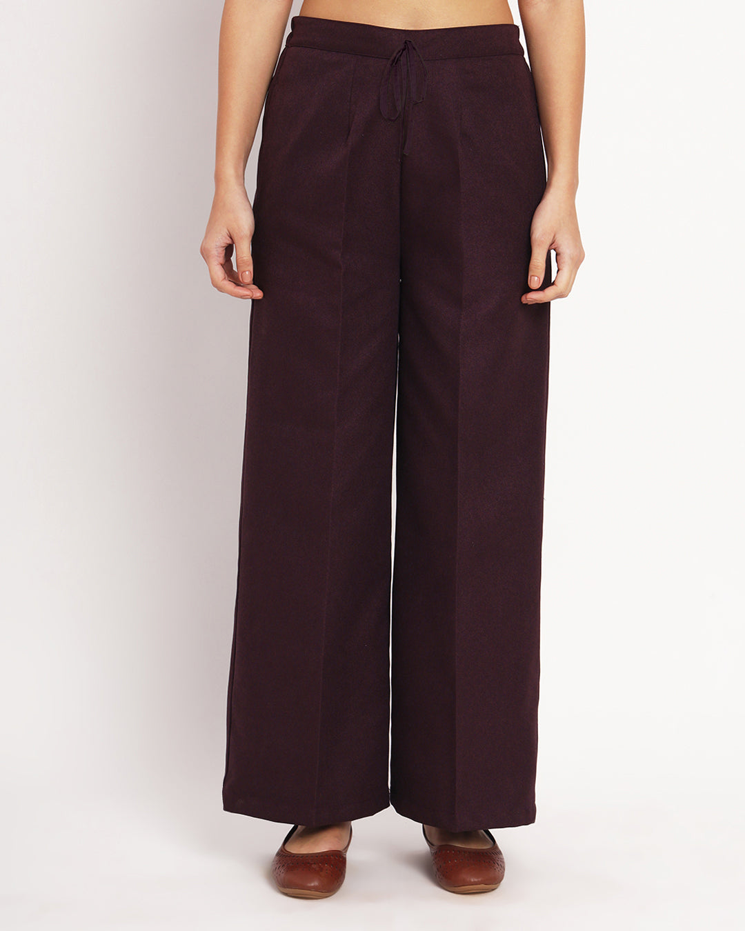 Plum Passion Modish Elegance Notch Neck Woolen Co-ord Set