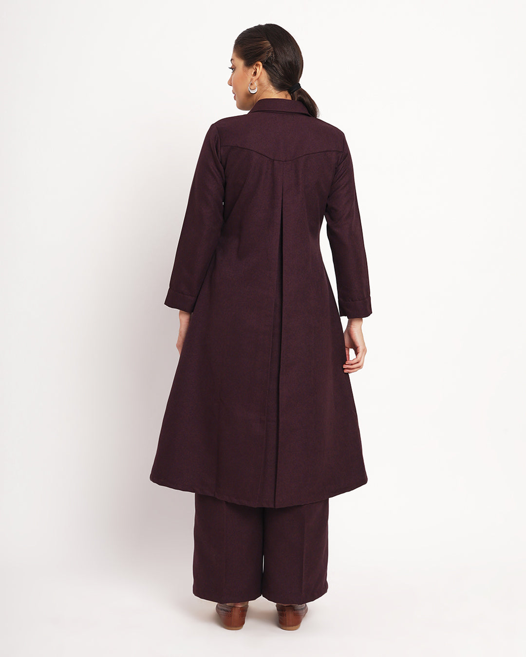 Plum Passion Artful A-Line Woolen Co-ord Set