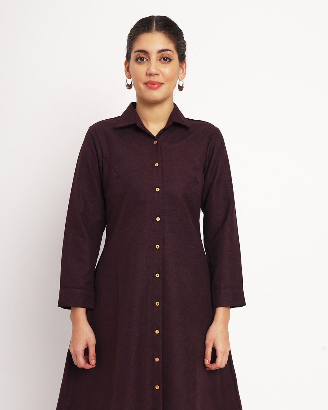 Plum Passion Artfull A-Line Woolen Kurta (Without Bottoms)