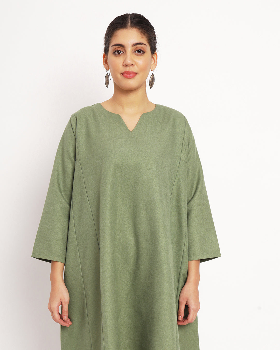 Pistachio Green Vintage Allure Woolen Phiran Co-ord Set