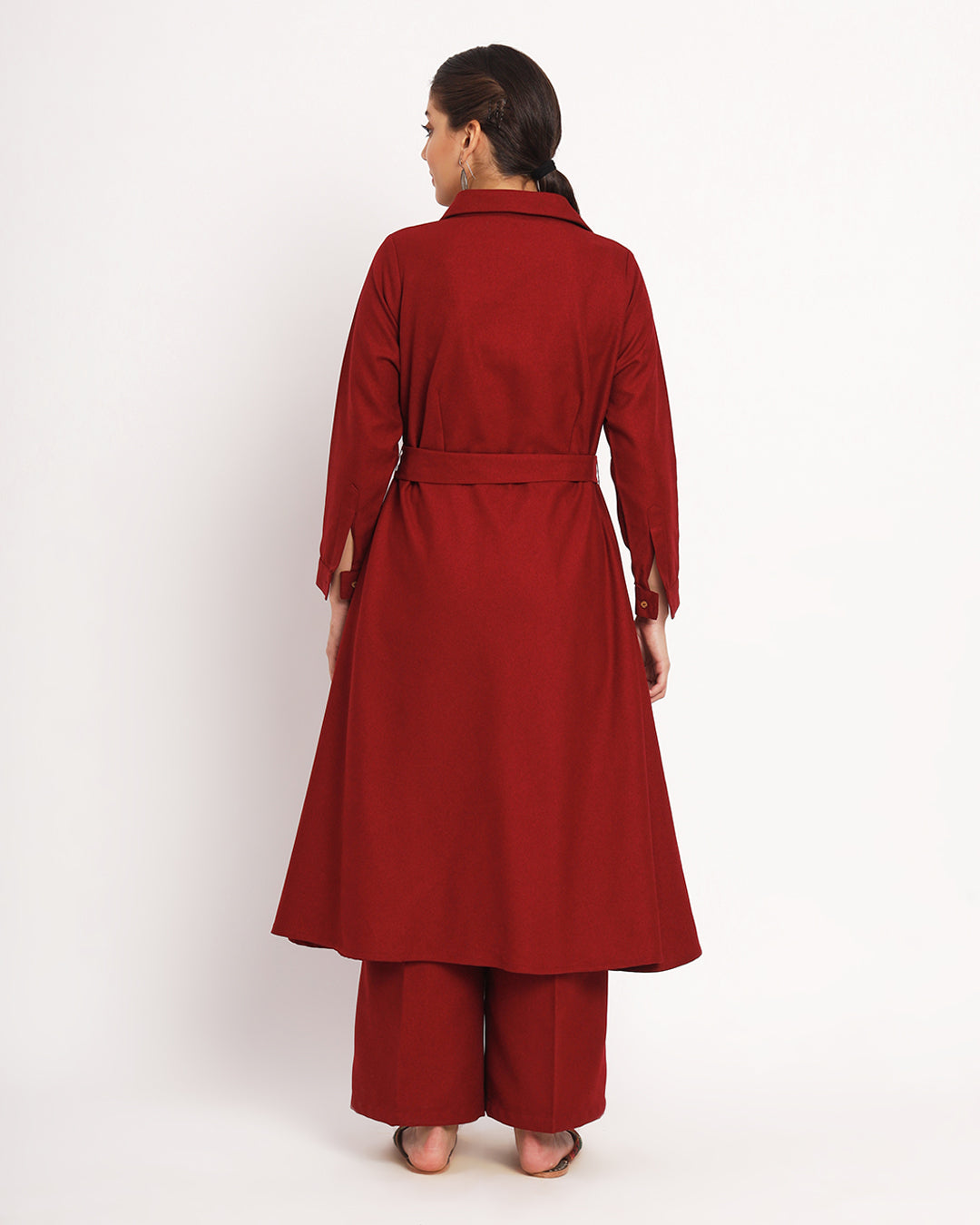 Russet Red Knots & Knots Woolen Co-ord Set