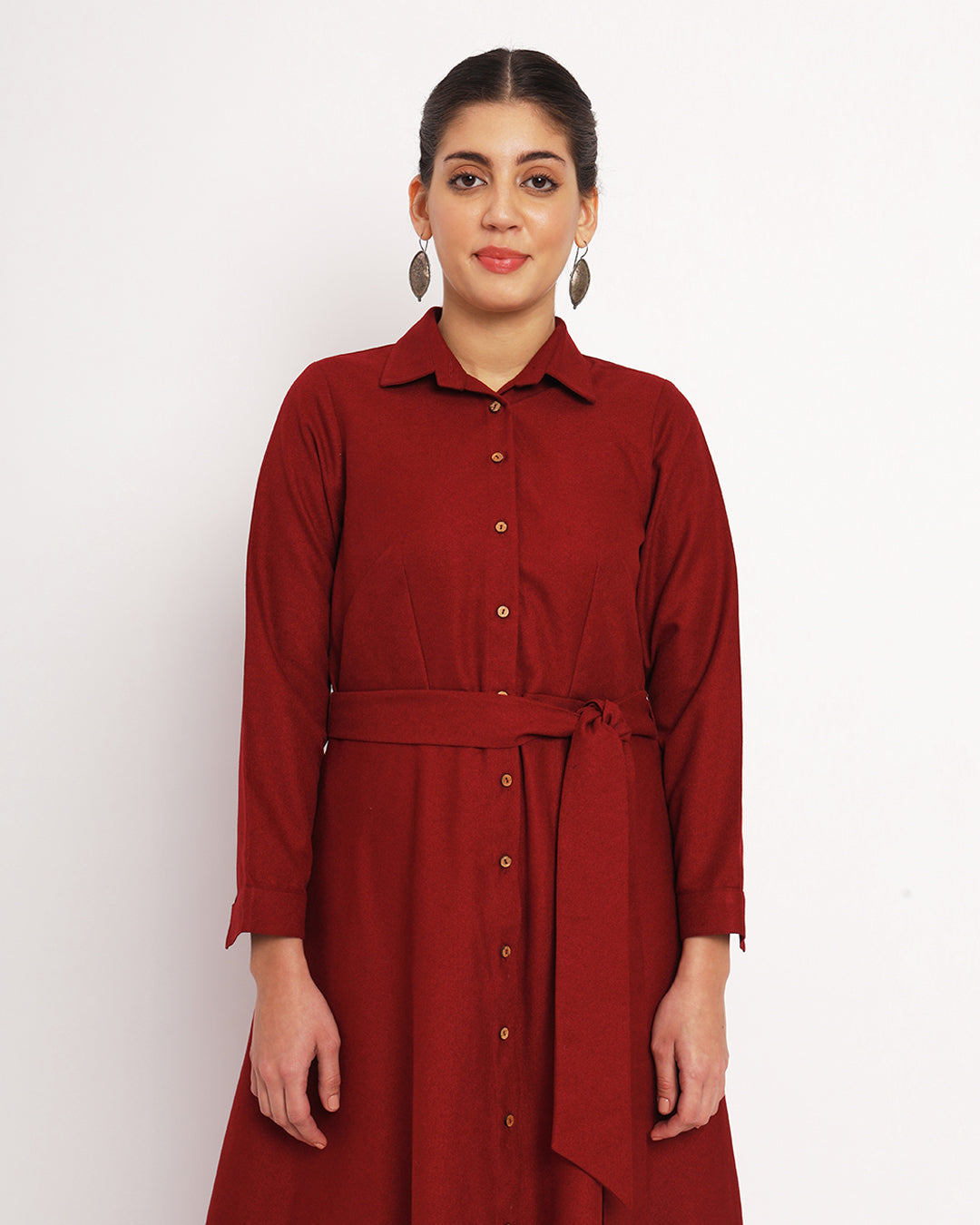 Russet Red Knots & Knots Woolen Co-ord Set