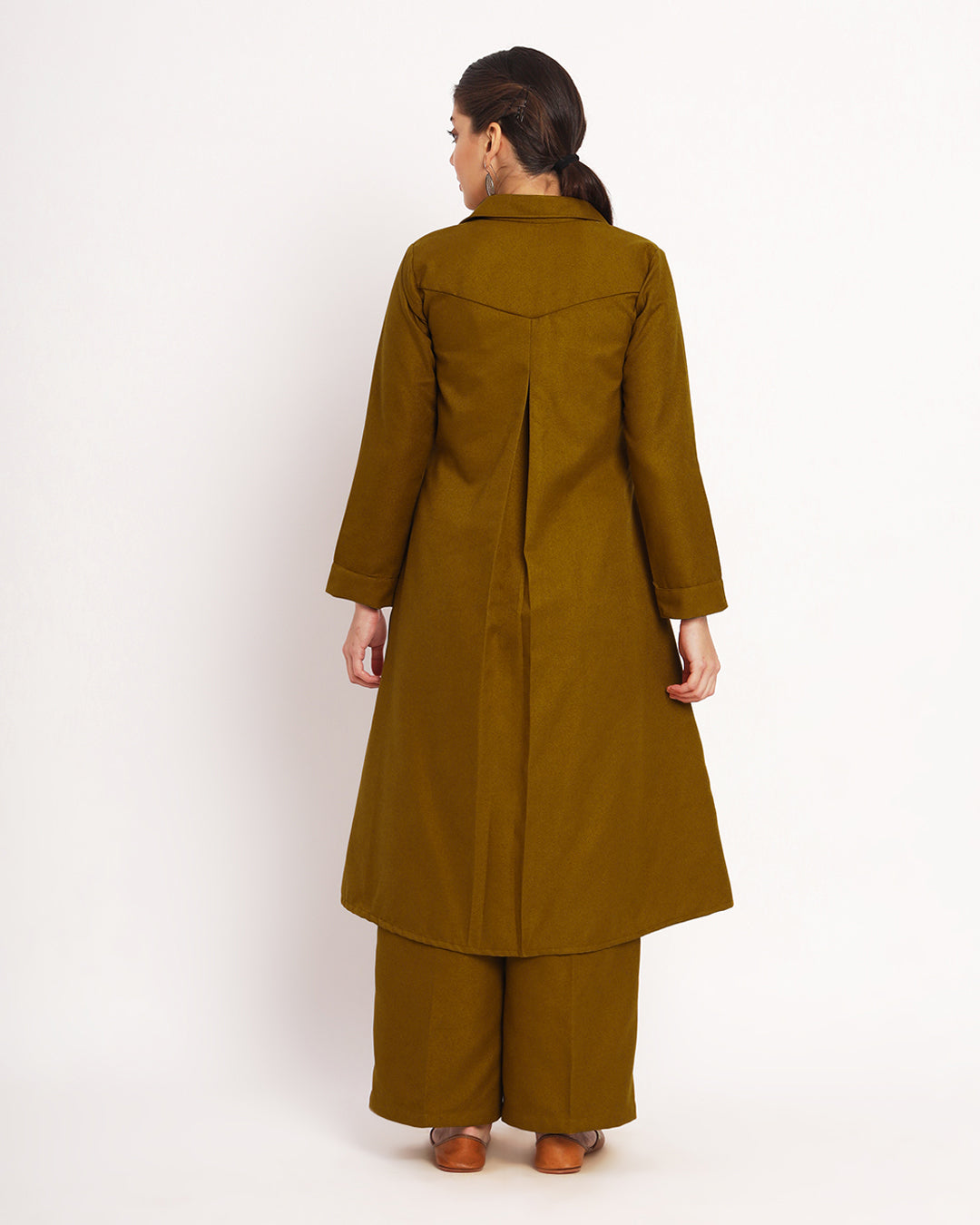 Mustard Artful A-Line Woolen Co-ord Set