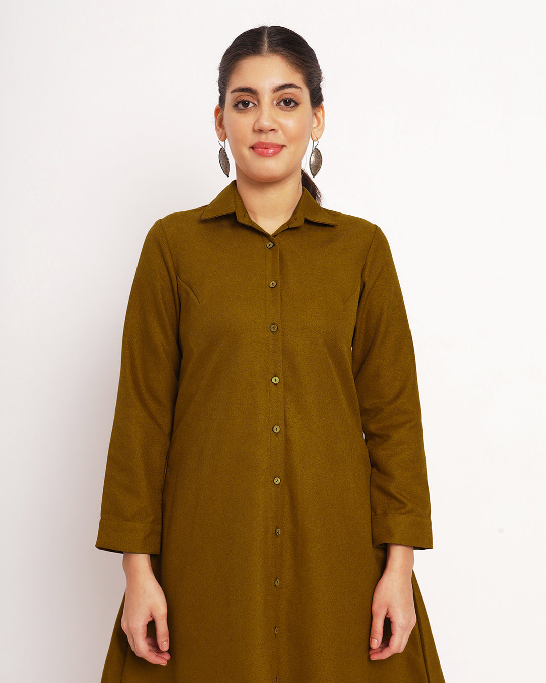 Mustard Artful A-Line Woolen Co-ord Set