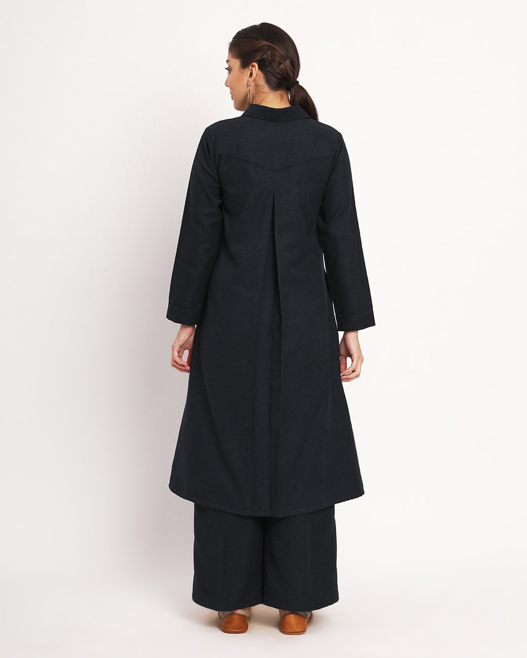 Black Artfull A-Line Woolen Co-ord Set