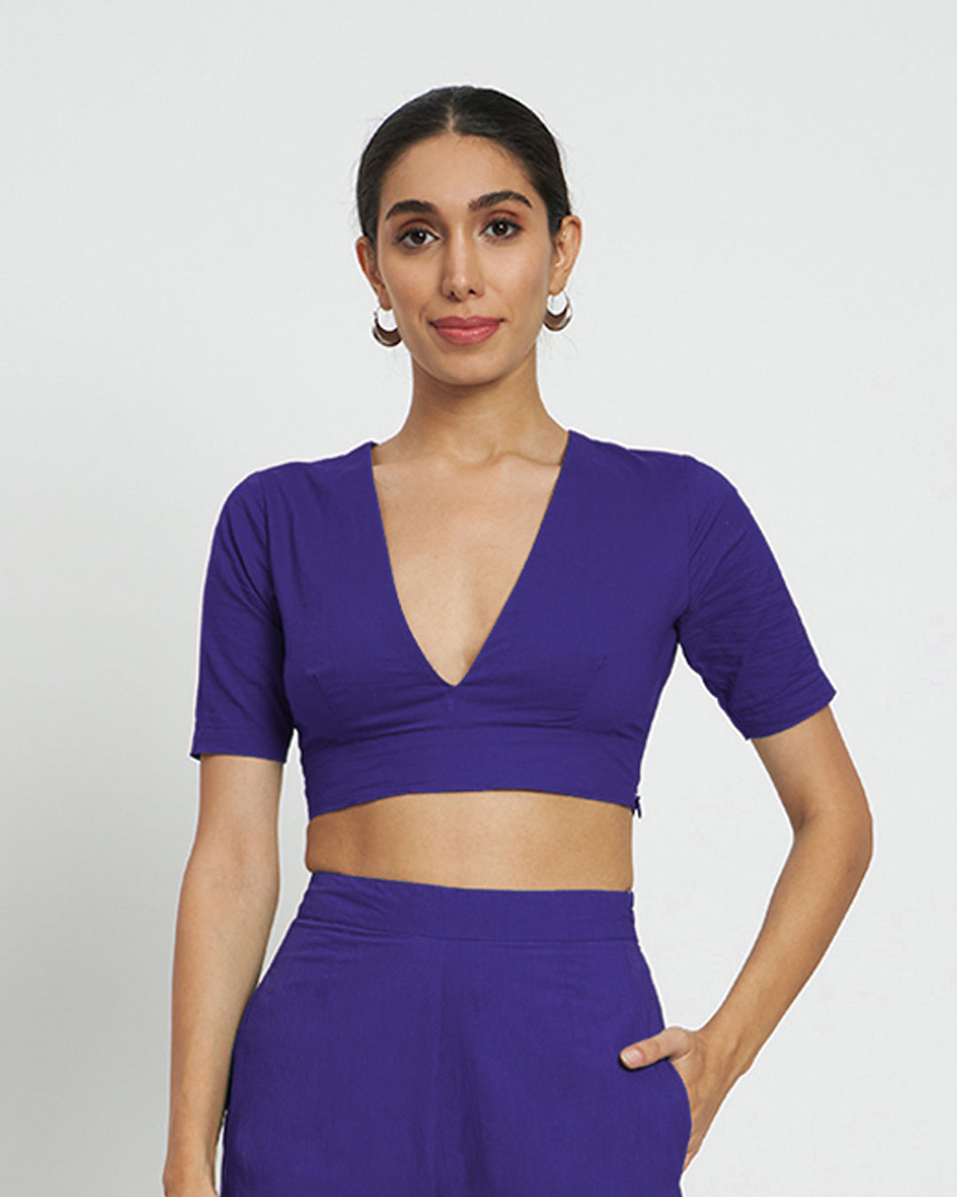 Aurora Purple Allure Deep V Blouse