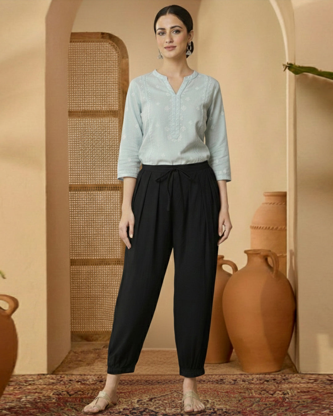 Black Pleated Salwar