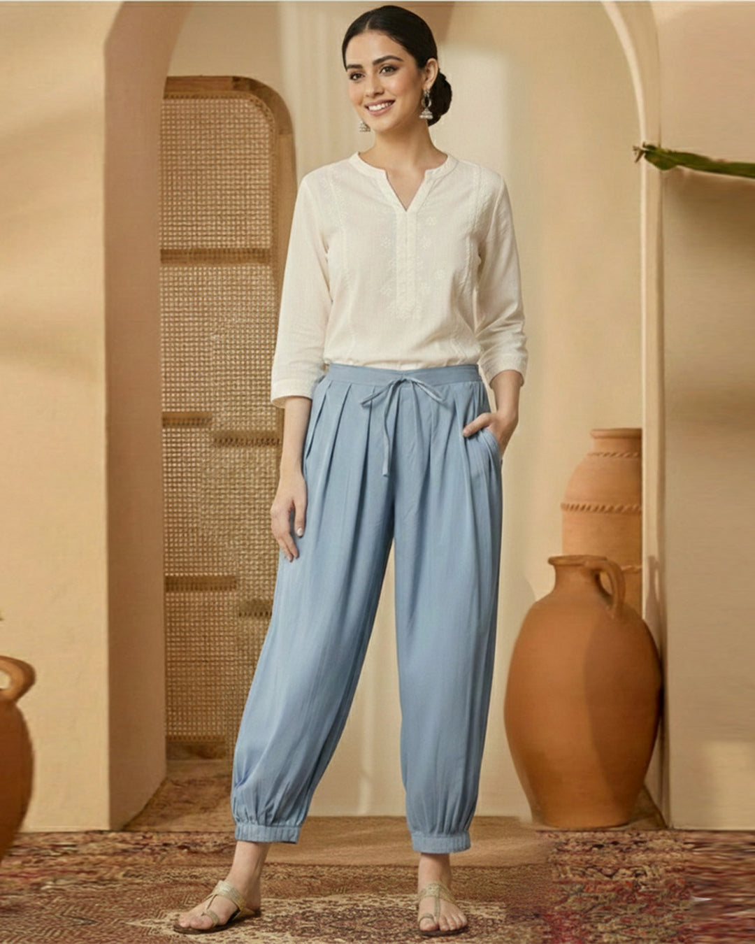 Blue Dawn Pleated Salwar