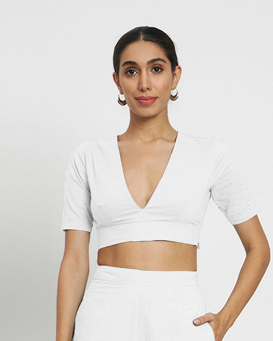White Rayon Divine Depth Blouse