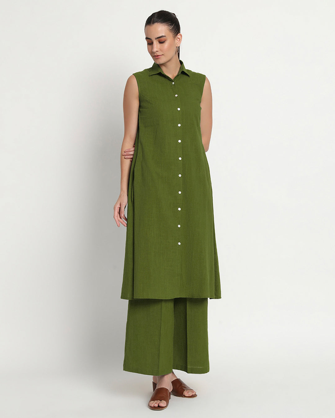 Greening Spring Artful A-Line Solid Co-ord Set