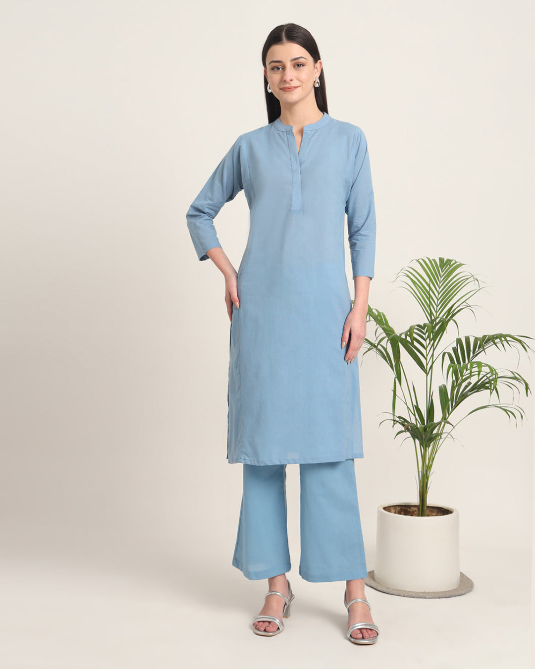 Blue Dawn Everyday Bliss Notch Neck Solid Co-ord Set