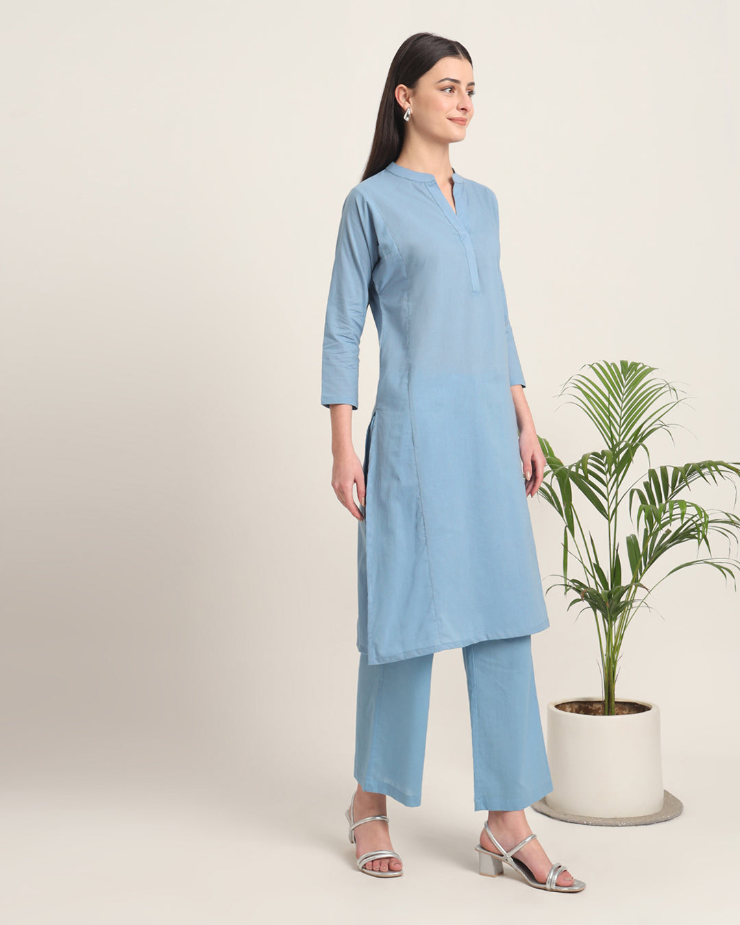 Blue Dawn Everyday Bliss Notch Neck Solid Co-ord Set